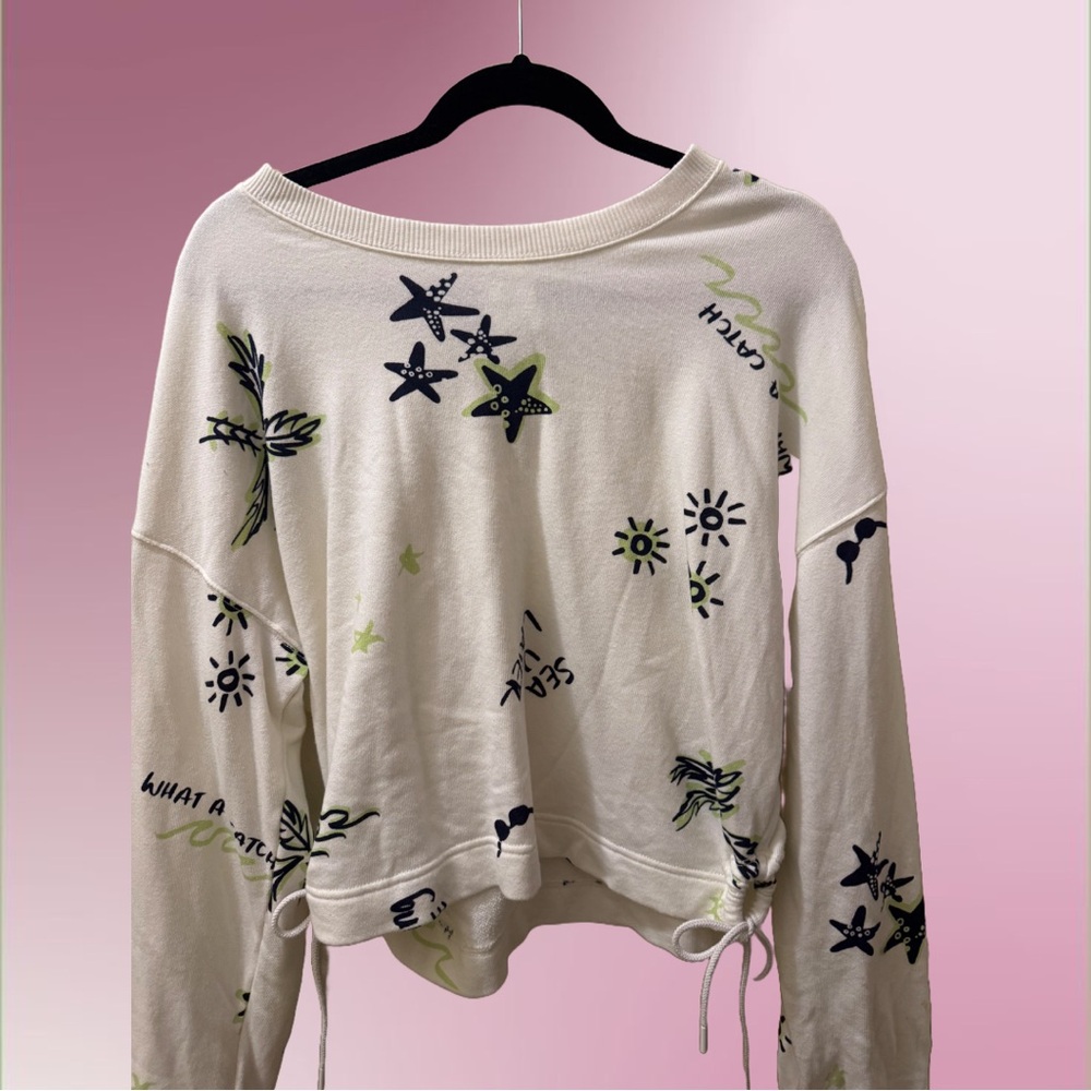 Aerie White Graphic Sweatshirt